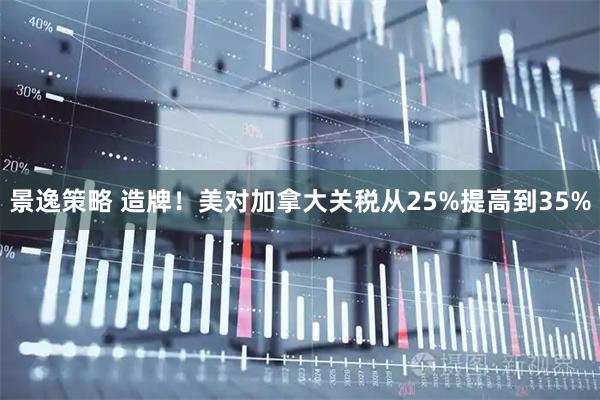 景逸策略 造牌！美对加拿大关税从25%提高到35%